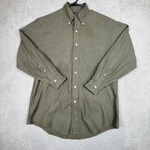 Brooks Brothers Mens Olive‎ Green Plaid Long Sleeve Button Down Shirt M